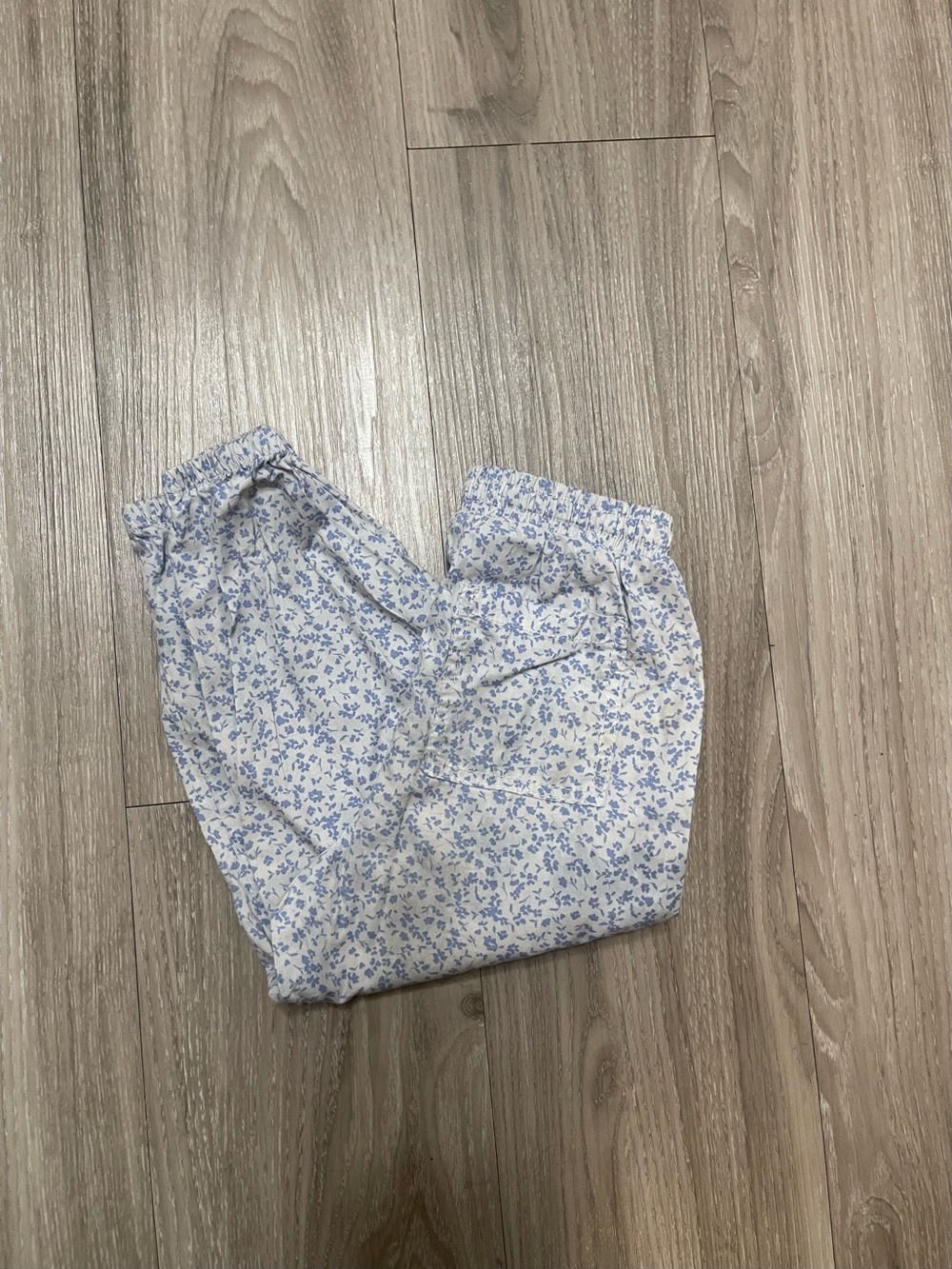Cotton On White Floral Kids Casual Bottoms with Blue Print